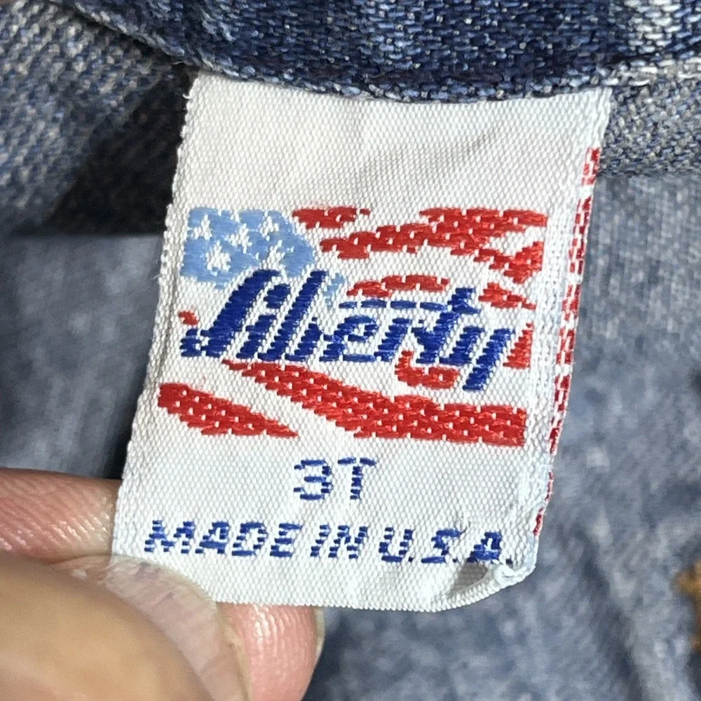 Liberty Baby Toddler Bib Overalls 3T Blue Jean Denim Kids Made In USA VTG EUC